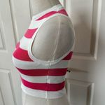 Micas pink and white striped cropped sleeveless top size small Photo 4