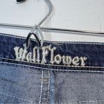 Wallflower Blue Denim Mini Shorts Raw Hem Pocket Stitching Accent 17 Juniors Y2K Size undefined Photo 3