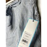 Draper James NEW  Striped Linen Blend Paperbag Shorts Size XL Blue White Photo 1