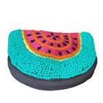 Neiman Marcus Beaded Embroidered Watermelon Slice Zippered Wristlet 7" Length Photo 55