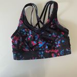 Lululemon  Athletica Black and Blue Floral Crop Top Photo 1