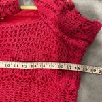 Bandolino  Size L Pink Crochet 3/4 Sleeve Ramie Blend Top 3/4 Sleeve Scoop Neck Photo 7
