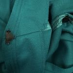 VTG 80s Wrap Midi Dress Belted Long Sleeve V Neck Shoulder Pads Teal Women’s 12 Blue Photo 11