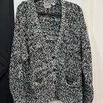 Vintage Street Scenes Acrylic Button Up Popcorn Cardigan Sweater Size L Black Size L Photo 0