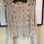 Rebellion NEW  Cream Cotton Crochet Long Sleeve Sweater M Photo 7