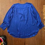 Melissa Paige  Woman Plus Blouse Size 2X Royal Blue Silk Look Wedding Bold Color Photo 3