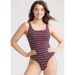 Yummie Maroon Black Ruby Striped Shaping Sleeveless Seamless Bodysuit, S/M Photo 6