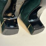 St. John  Vintage Green and Gold Low Suede Heels Size 6 Photo 10