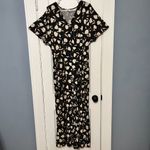 Leota Ruby Short Sleeve Jumpsuit Black size large floral printed maximalist Photo 2