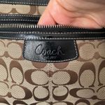 Coach y2k  Penelope Signature Canvas Leather Trim Tote Shoulder Bag Brown Black Photo 12