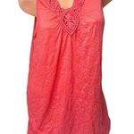 White Stag NEW  Womens Coarl Crochet Macrame Sleeveless Shirt Top Crinkle Size M Photo 0