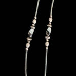 Women's Long‎ Chrome Beaded Necklace 90's Y2K Surfer Gray Photo 0
