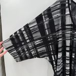 Lavish Vintage Y2K  Black & Gray Windowpane Printed Ruched Blouse Size 1X Photo 3