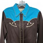 Roper Women's Brown and Blue Western Shirt Size M Photo 2
