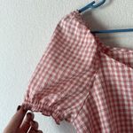 Nanette Lepore  pink and white gingham romantic sleeve top Photo 2