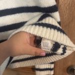 ZARA  women’s Classic nVy blue and White‎ Striped Turtleneck Sweater size M Photo 3