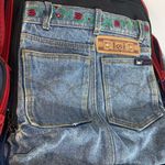 L.E.I Vintage 90s . Y2K Large Denim Blue Jean embroidered backpack Photo 7