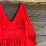 Trina Turk NWT  Ocean Cape Back Drape Dress in Bright Red Lava - Sz M 🧡🎀 Photo 10