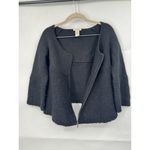 Sundance  Wool Blend Zip Front‎ Sweater Women Medium Fits Small Black Flawed Knit Photo 2