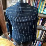 Rails  Rhea navy white striped stars tie neck S rayon blouse Photo 3