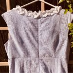 London Times  Seersucker Ruffled Dress Size 10 Blue Photo 6