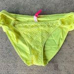 Victoria's Secret Victoria’s Secret Highlighter Yellow Neon Crochet Side Tie Bikini Bottoms SMALL Photo 0