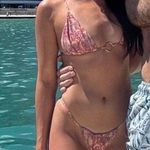 SheIn Paisley Pink And Orange Draw String O Ring Bikini Set Photo 0