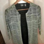 Chico's  Travelers Evening Exquisite Metallic Spark Long Fly-Away‎ Jacket … Photo 5