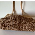 Beach coastal weaved shoulder bag brown and tan Photo 2