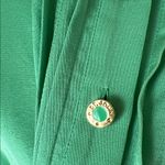 St. John  sport vintage silk stretch green button blouse Photo 3