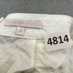 Rebecca Taylor  Women's Tulip Skirt Solid White Linen Size 10 Crochet Hem Lined Photo 4