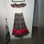 Forum Novelties Vibrant Skull Print Maxi Skirt with Pink Ruffle Photo 1