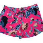 Loft  Floral Print Shorts Tie Waist Casual Hot Pink Blue‎ Size 2 Photo 0