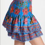 Farm Rio Anthropologie Women’s Floral Blue Tropical Tapestry Tiered Mini Skirt Photo 5