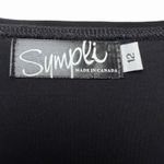 Sympli Canada Womens Black Cutout Tunic 3/4 Sleeve Top Size 12 Stretch Lagenlook Photo 4