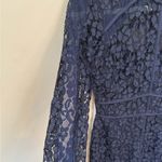Adelyn Rae Navy Lace Illusion Long Sleeve Sheath Dress Sz S Photo 5