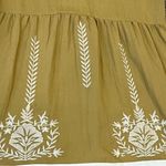 Polagram  blouse shirt top size Medium yellow/green embroidered flower design Photo 5