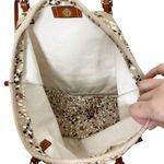 Anthropologie  Raquel Canvas Tote Bag One Size Brown Printed Shoulder Purse Photo 10