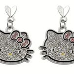 Hello Kitty  Cubic Zirconia Charm Earrings Official License Sterling Photo 0