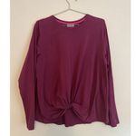 Terez Black Raspberry Bliss Long-Sleeve Twist-Front Tee Womens Size L Photo 1