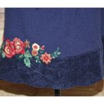 Vintage Koret Ladies L Blue Wool Blend Cardigan Vest Sweater Embroidered Floral Size L Photo 6