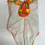 Vibrant Orange and Yellow One Piece Swimsuit with Spaghetti Straps Size M Photo 10