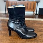 Antonio Melani  Black Leather Mid Calf  Buckle 3" Heeled Boots Size 7.5 Photo 1