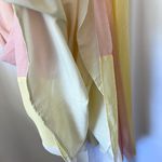 Pastel Pink White Yellow Long Chiffon Maxi Summer Sun Dress Size Medium Photo 5