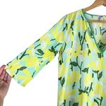 J.Crew Floral Print Swim Cover Up Tunic Top‎ Cotton Yellow Green, XS Photo 6