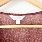 LC Lauren Conrad Red Floral Sheer Blouses Photo 1