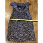Teri Jon by Rickie Freeman Jaquard Stripe Off the Shoulder Sheath midi Dress 10 Blue Photo 8