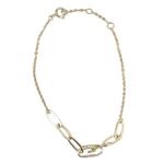 Adina Eden Pave Safety Pin Paperclip Bracelet 14K Gold Plated Photo 4