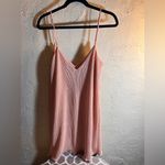 Lulu's Blush Pink Slip Dress tank adjustable straps ribbed minimalist mini LG Photo 1