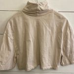 ZARA  Women’s Small Beige Crop Turtleneck Short‎ Sleeve Top Photo 3